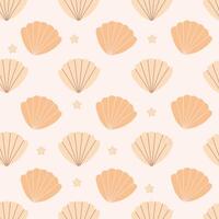 Seamless pattern of pearl-colored shells. Fashionable modern shell pattern for wrapping paper, wallpaper, stickers, notebook cover, childrens books. vector