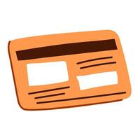 el banco tarjeta es un permanente viaje tarjeta. crédito tarjeta. en línea pago. efectivo retiro. financiero actas. compras plano vector ilustración para pago para viaje