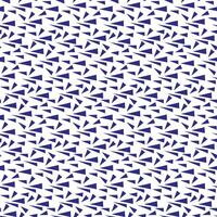 Pattern abstract geometry triangles are blue in chaos. The triangles are small and directed in one direction on a white background. Simple chaos in a seamless texture vector