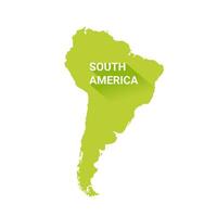 sur America continente silueta con inscripción sur America. vector aislado en blanco antecedentes.