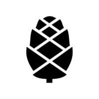 Pine cone single black glyph icon. Nice shape. Vector isolated on white.