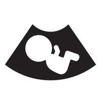 Sonogram icon. Ultrasound image of a fetus in the womb. Flat vector isolated.