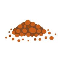 Expanded clay aggregate gravel. Heap of expanded clay. vector