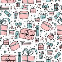 Seamless pattern of gift. Vector illustration.