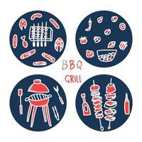 Barbecue composition with text. Vector design.