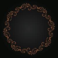 Retro border frame design, vector luxury mandala pattern border decoration background