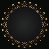 Retro border frame design, vector luxury mandala pattern border decoration background