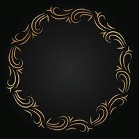 Retro border frame design, vector luxury mandala pattern border decoration background