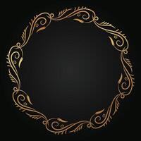 Retro border frame design, vector luxury mandala pattern border decoration background
