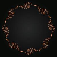 Retro border frame design, vector luxury mandala pattern border decoration background