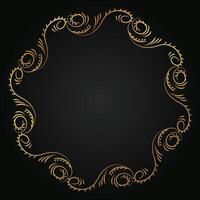 Retro border frame design, vector luxury mandala pattern border decoration background