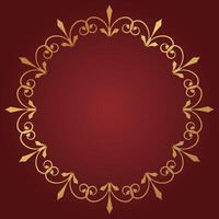 Retro border frame design, vector luxury mandala pattern border decoration background