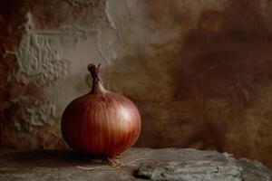 AI generated Onion depicting a vegetable in an organic and fresh state with a focus on healthy nutrition and natural ingredients photo