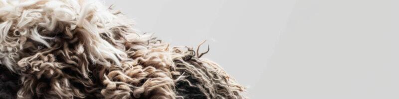 AI generated Close-up of cozy Yak wool with natural fiber texture and soft curly details photo