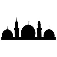 moon mosque sillhouette vector illustration