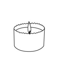 lighting candle line art vector illustration