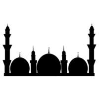 moon mosque sillhouette vector illustration