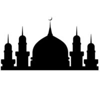 moon mosque sillhouette vector illustration
