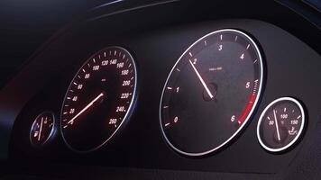 Car speedometer picking up speed at night video