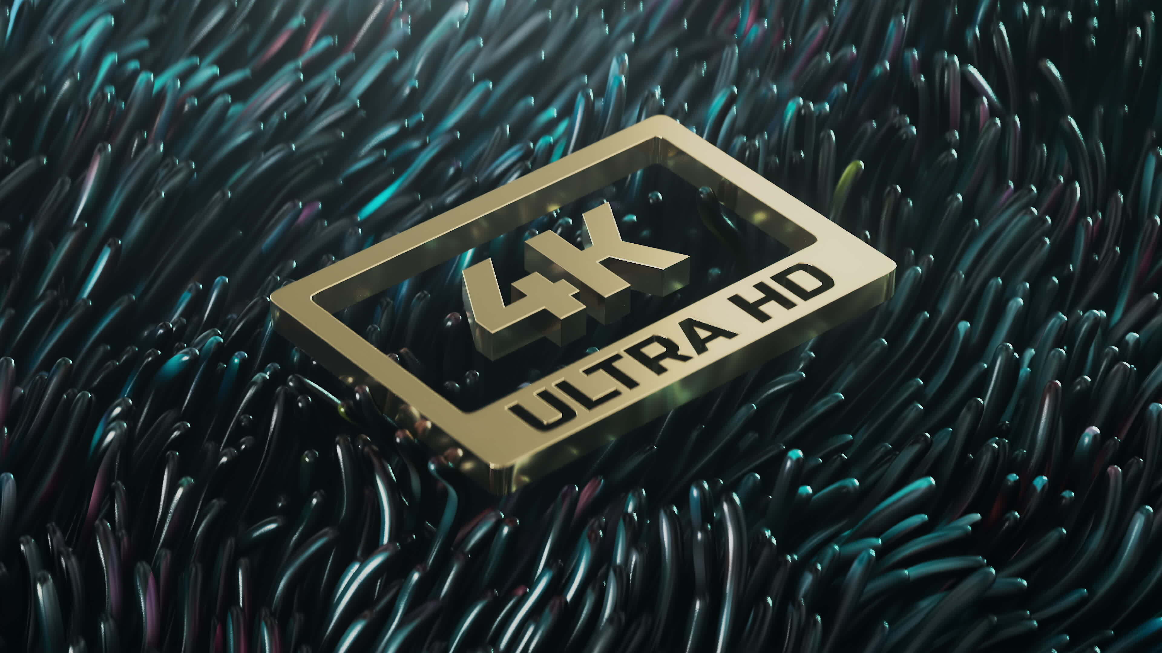 Golden logo 4k ultra hd on an abstract seaweed background 42234925