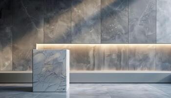 AI generated An elegant display of contrasting marble textures in a contemporary interior. Generative AI. photo