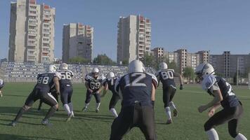 Shooting in motion for a football player video