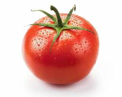 AI generated Fresh tomato isolated on white background. Close-up Shot. photo