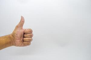 like hand gesture isolated on white background photo