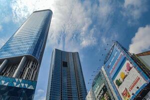 Building architectural background, building view form downward, Indonesia, 2 March 2024. photo