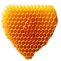 AI generated A heart shaped section of honeycomb png