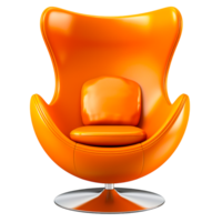 AI generated A mid century modern orange egg chair png