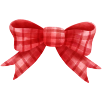 Watercolor red coquette bow retro style illustration. Hand drawn girly accessory item clipart. png