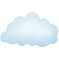 Watercolor cute blue cloud clipart. png