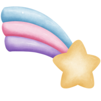 tiro stella e arcobaleno clipart. png