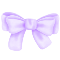 Watercolor purple coquette bow illustration. Hand drawn girly accessory item clipart. png