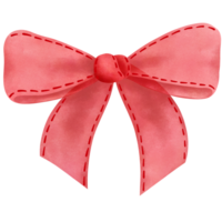 Watercolor red coquette ribbon illustration. png