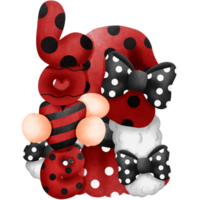 carino coccinella gnomo con amore lettere acquerello clipart, carino cartone animato illustrazione. png