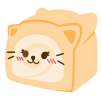 Isolated cute cat swiss roll cake with a happy smile in transparent background. png