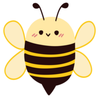 Isolated cute honey bee with a happy smile in transparent background. png