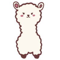 aislado linda alpaca en transparente fondo.dibujos animados linda alpaca. png