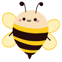 Isolated cute honey bee with a happy smile in transparent background. png