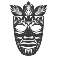 ai genererad silhuett hawaiian mask svart Färg endast png