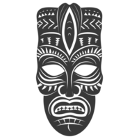 AI generated Silhouette Hawaiian Mask black color only png