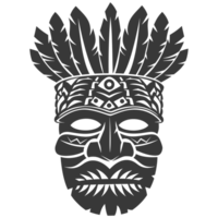 ai genererad silhuett hawaiian mask svart Färg endast png