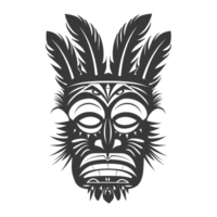 ai generato silhouette hawaiano maschera nero colore solo png