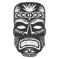 ai genererad silhuett hawaiian mask svart Färg endast png