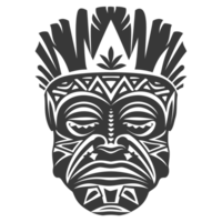 ai genererad silhuett hawaiian mask svart Färg endast png
