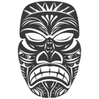 ai generado silueta hawaiano máscara negro color solamente png
