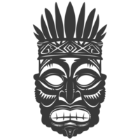 ai genererad silhuett hawaiian mask svart Färg endast png