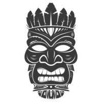 AI generated Silhouette Hawaiian Mask black color only png